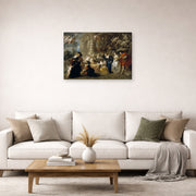 Unframed poster print of Peter Paul Rubens' 'Love Garden' displayed on a wall in a living room (image 2 of 2)