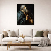 Gallery-wrapped canvas print of Peter Paul Rubens' 'Saint Matthias' displayed on a wall in a living room (image 2 of 2)