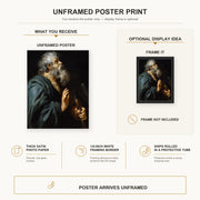Peter Paul Rubens - Saint Matthias poster print size comparison and framing display infographic