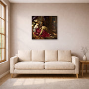 Unframed poster print of Peter Paul Rubens' 'Samson and Delilah' displayed on a wall in a living room (image 1 of 2)