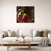 Unframed poster print of Peter Paul Rubens' 'Samson and Delilah' displayed on a wall in a living room (image 2 of 2)