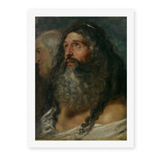 Peter Paul Rubens' 'Study of Two Heads' painting reproduced as a rolled canvas print