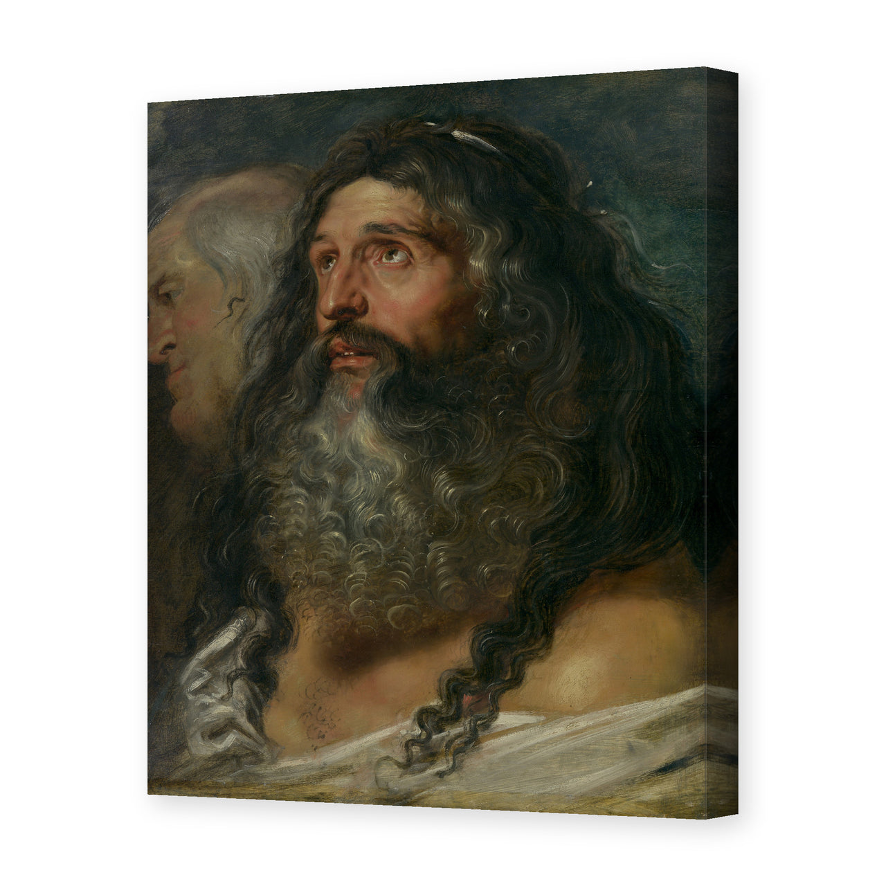 Peter Paul Rubens' 'Study of Two Heads' painting reproduced as a gallery-wrapped canvas print