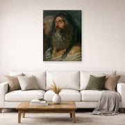 Gallery-wrapped canvas print of Peter Paul Rubens' 'Study of Two Heads' displayed on a wall in a living room (image 2 of 2)