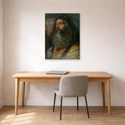 Gallery-wrapped canvas print of Peter Paul Rubens' 'Study of Two Heads' displayed on a wall in an office