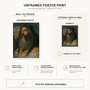 Peter Paul Rubens - Study of Two Heads poster print size comparison and framing display infographic