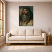 Unframed poster print of Peter Paul Rubens' 'Study of Two Heads' displayed on a wall in a living room (image 1 of 2)