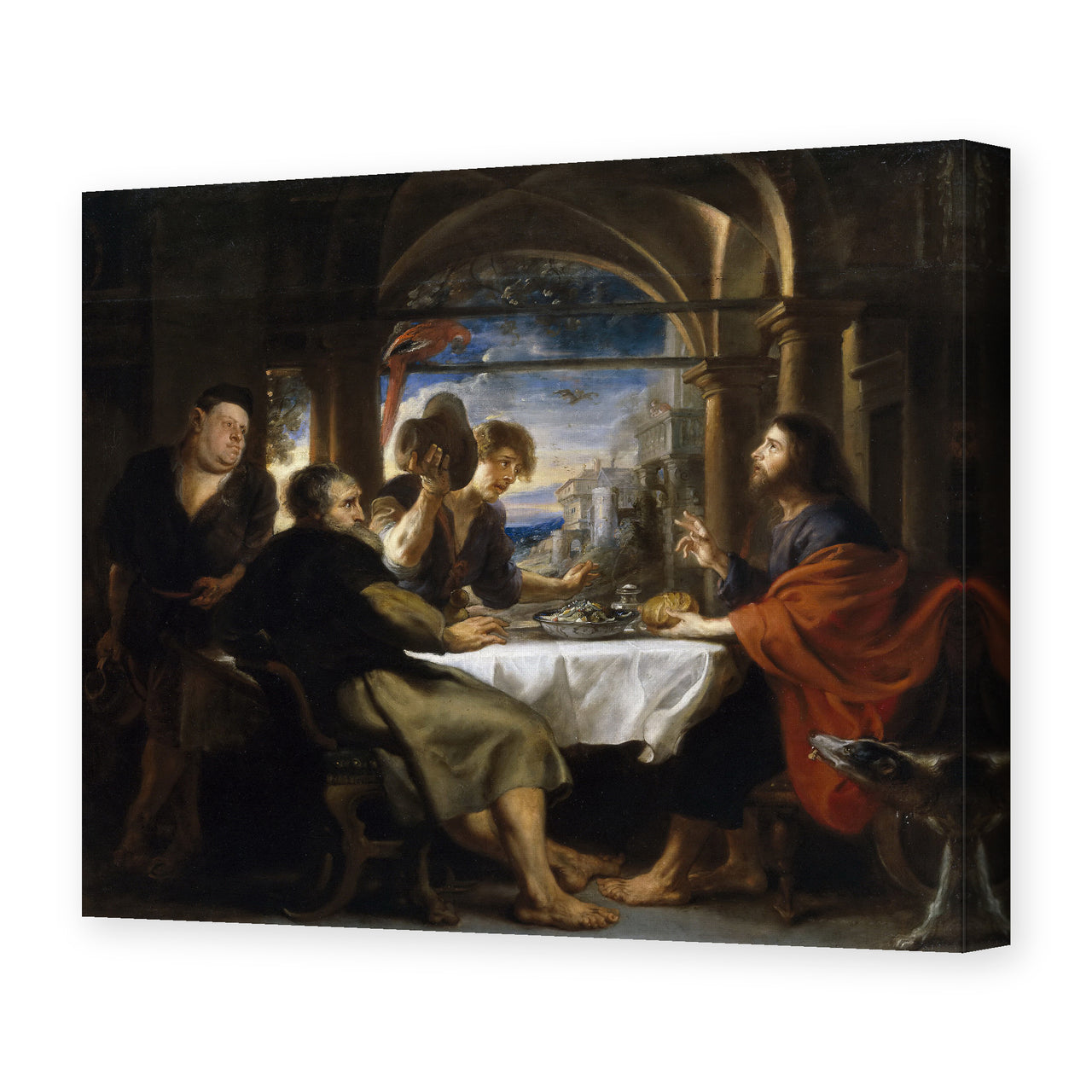Peter Paul Rubens' 'Supper at Emmaus' painting reproduced as a gallery-wrapped canvas print