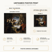 Peter Paul Rubens - Supper at Emmaus poster print size comparison and framing display infographic