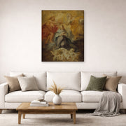 Gallery-wrapped canvas print of Peter Paul Rubens' 'The Coronation of the Virgin' displayed on a wall in a living room (image 2 of 2)
