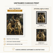 Peter Paul Rubens - The Fall of Man canvas print size comparison and framing display infographic