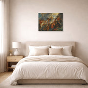 Gallery-wrapped canvas print of Peter Paul Rubens' 'The Fall of Phaeton' displayed on a wall in a bedroom