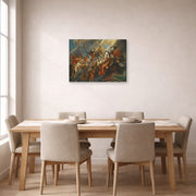 Gallery-wrapped canvas print of Peter Paul Rubens' 'The Fall of Phaeton' displayed on a wall in a dining room