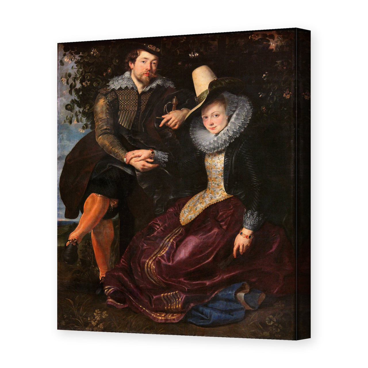 Peter Paul Rubens' 'The Honeysuckle Bower' painting reproduced as a gallery-wrapped canvas print
