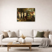 Unframed poster print of Peter Paul Rubens' 'The Judgement of Paris' displayed on a wall in a living room (image 2 of 2)