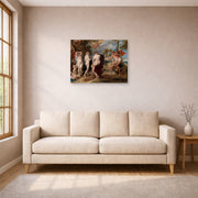 Unframed poster print of Peter Paul Rubens' 'The Judgment of Paris (1636)' displayed on a wall in a living room (image 1 of 2)