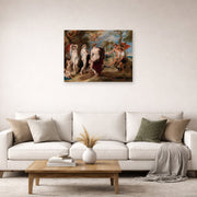 Unframed poster print of Peter Paul Rubens' 'The Judgment of Paris (1636)' displayed on a wall in a living room (image 2 of 2)