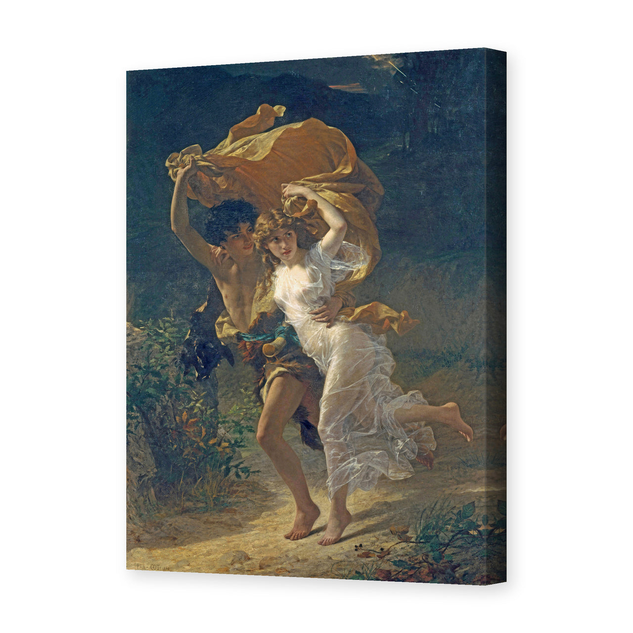 Pierre-Auguste Cot's 'The Storm' painting reproduced as a gallery-wrapped canvas print