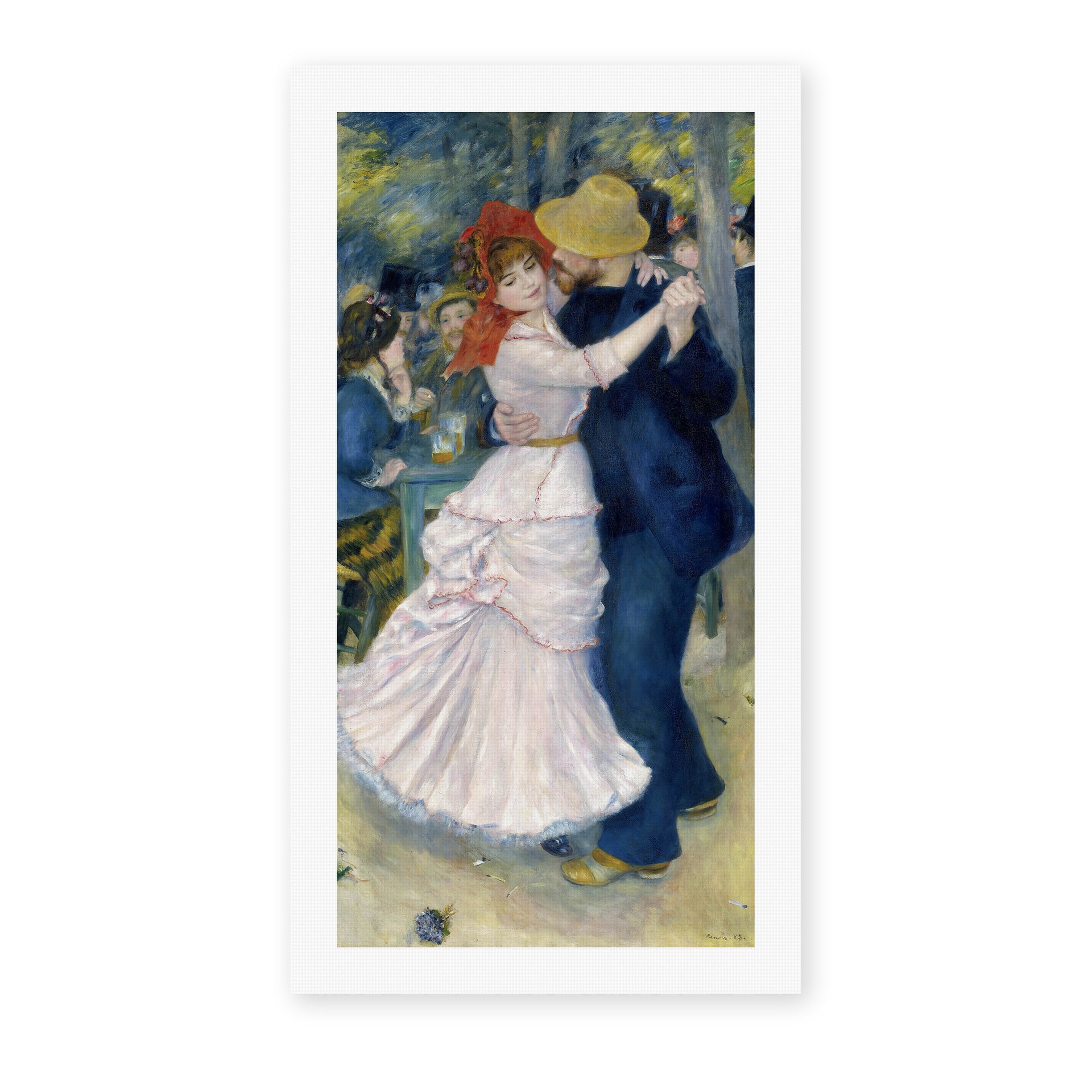 Pierre-Auguste Renoir's 'Dance at Bougival' painting reproduced as a rolled canvas print
