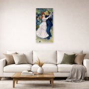 Unframed poster print of Pierre-Auguste Renoir's Dance at Bougival displayed on a wall in a living room