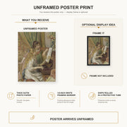 Pierre-Auguste Renoir - Girls at the Piano poster print size comparison and framing display infographic