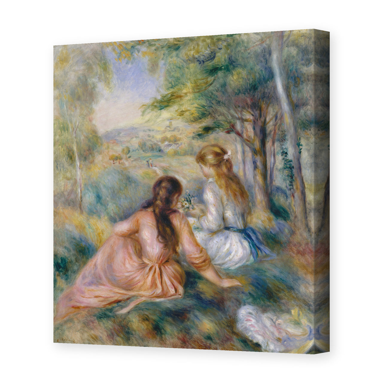 Pierre-Auguste Renoir's 'In the Meadow' painting reproduced as a gallery-wrapped canvas print