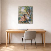 Gallery-wrapped canvas print of Pierre-Auguste Renoir's In the Meadow displayed on a wall in an office