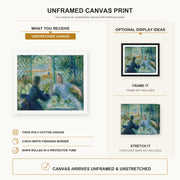Pierre-Auguste Renoir - Lunch at the Restaurant Fournaise (The Rowers' Lunch) canvas print size comparison and framing display infographic