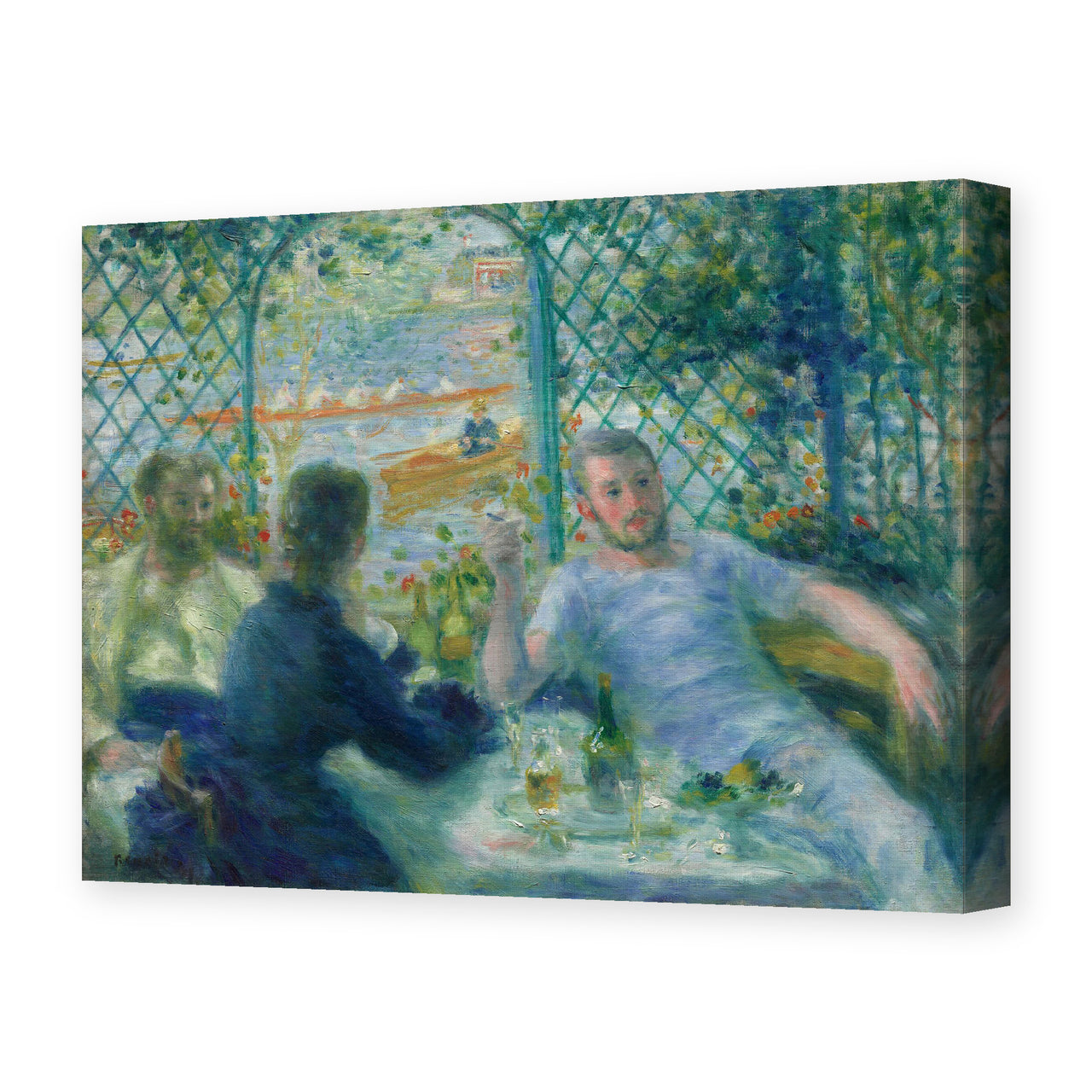 Pierre-Auguste Renoir's 'Lunch at the Restaurant Fournaise (The Rowers' Lunch)' painting reproduced as a gallery-wrapped canvas print