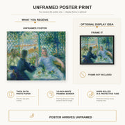 Pierre-Auguste Renoir - Lunch at the Restaurant Fournaise (The Rowers' Lunch) poster print size comparison and framing display infographic