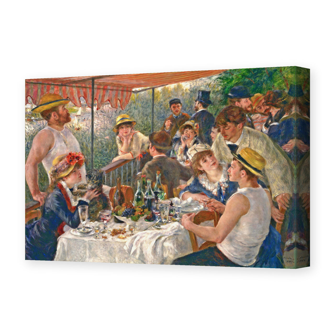 Pierre-Auguste Renoir's 'Luncheon of the Boating Party' painting reproduced as a gallery-wrapped canvas print