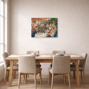 Gallery-wrapped canvas print of Pierre-Auguste Renoir's Luncheon of the Boating Party displayed on a wall in a dining room