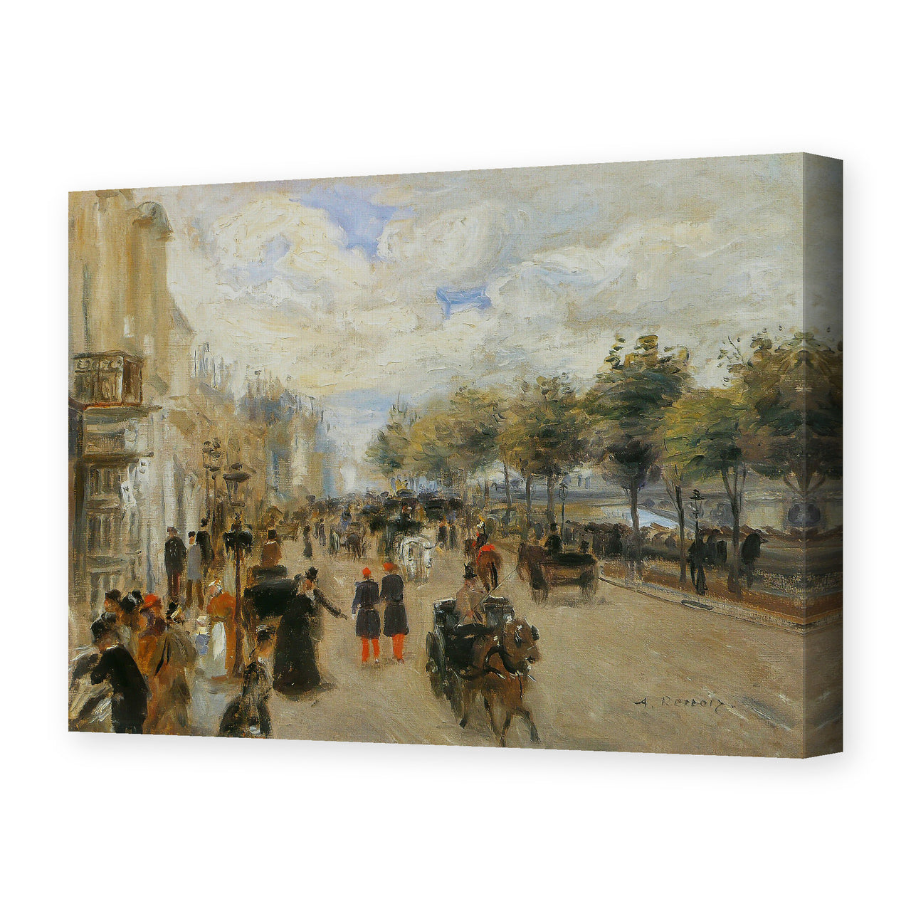 Pierre-Auguste Renoir's 'Paris, le quai Malaquais' painting reproduced as a gallery-wrapped canvas print