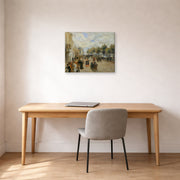 Gallery-wrapped canvas print of Pierre-Auguste Renoir's Paris, le quai Malaquais displayed on a wall in an office