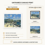 Pierre-Auguste Renoir - Pont Neuf canvas print size comparison and framing display infographic