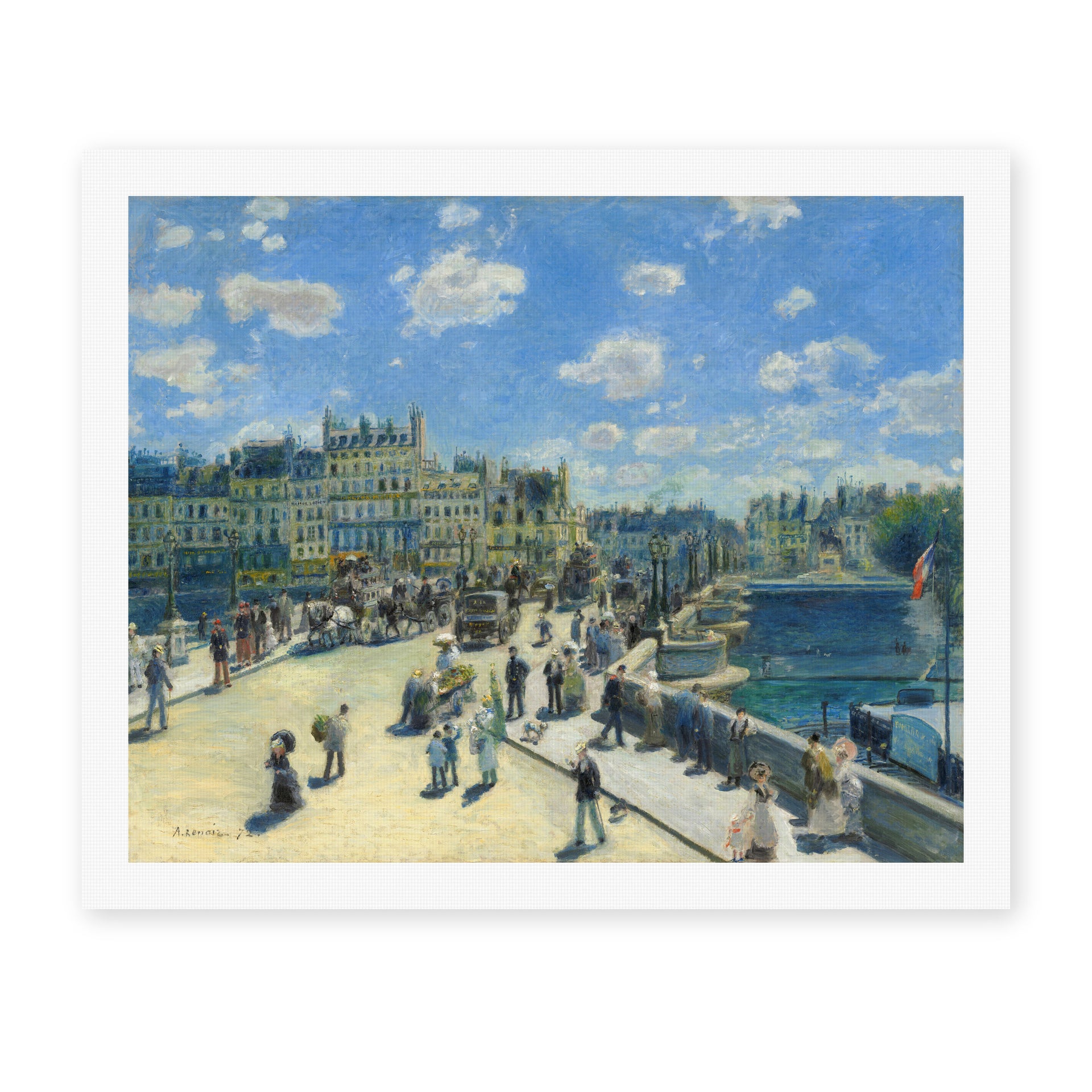 Pierre-Auguste Renoir's 'Pont Neuf' painting reproduced as a rolled canvas print
