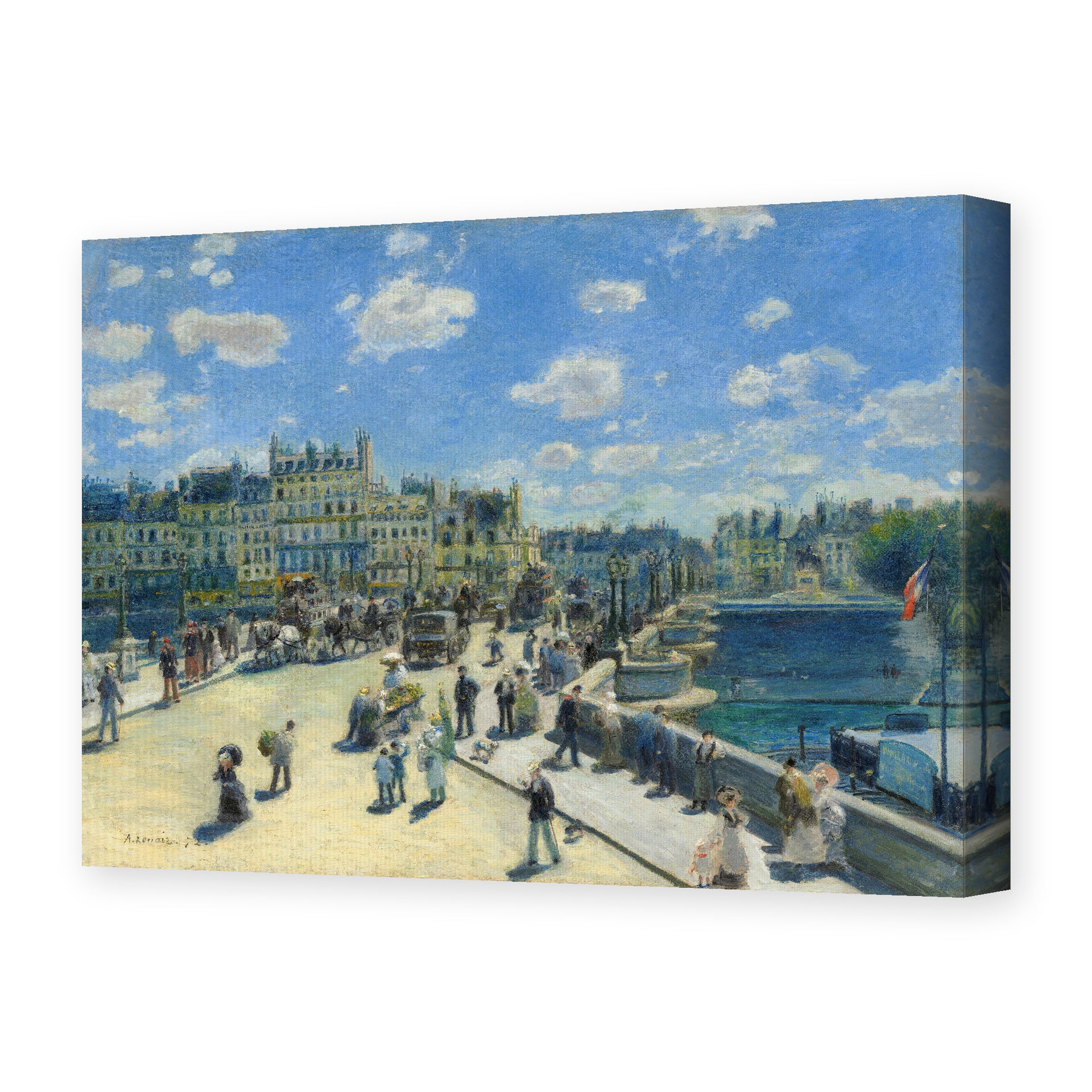 Pierre-Auguste Renoir's 'Pont Neuf' painting reproduced as a gallery-wrapped canvas print