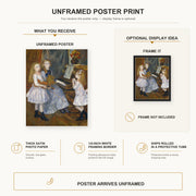 Pierre-Auguste Renoir - The Daughters of Catulle Mendès poster print size comparison and framing display infographic