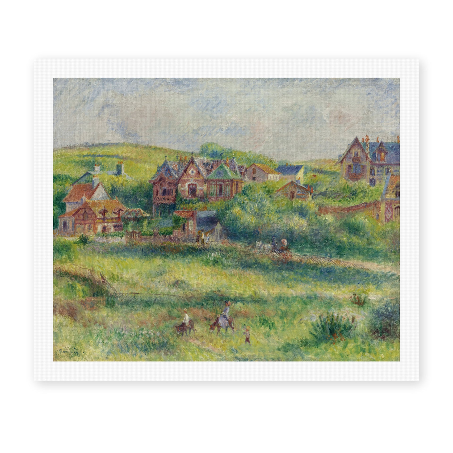 Pierre-Auguste Renoir's 'The House of Blanche Pierson, Pourville' painting reproduced as a rolled canvas print