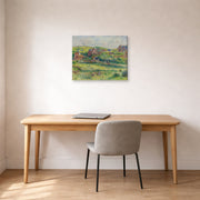 Gallery-wrapped canvas print of Pierre-Auguste Renoir's The House of Blanche Pierson, Pourville displayed on a wall in an office