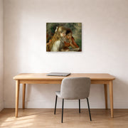 Gallery-wrapped canvas print of Pierre-Auguste Renoir's The Reading displayed on a wall in an office