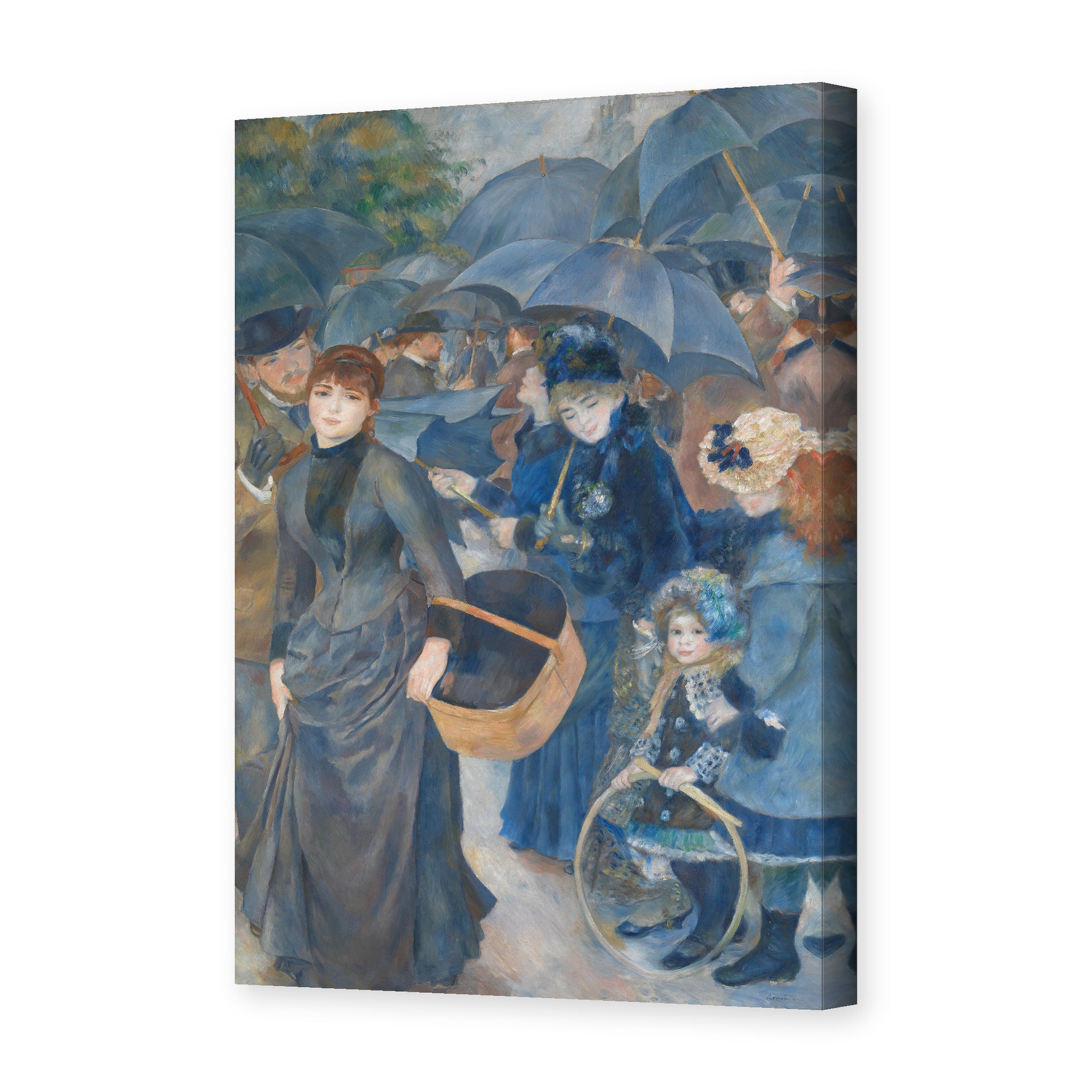 Pierre-Auguste Renoir's 'The Umbrellas' painting reproduced as a gallery-wrapped canvas print