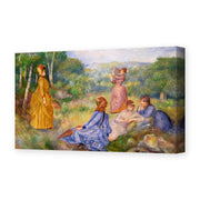 Pierre-Auguste Renoir's 'Young Ladies Playing Badminton' painting reproduced as a gallery-wrapped canvas print