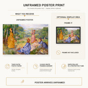 Pierre-Auguste Renoir - Young Ladies Playing Badminton poster print size comparison and framing display infographic
