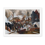 Pieter Bruegel the Elder's 'Adoration of the Kings in the Snow' painting reproduced as a rolled canvas print
