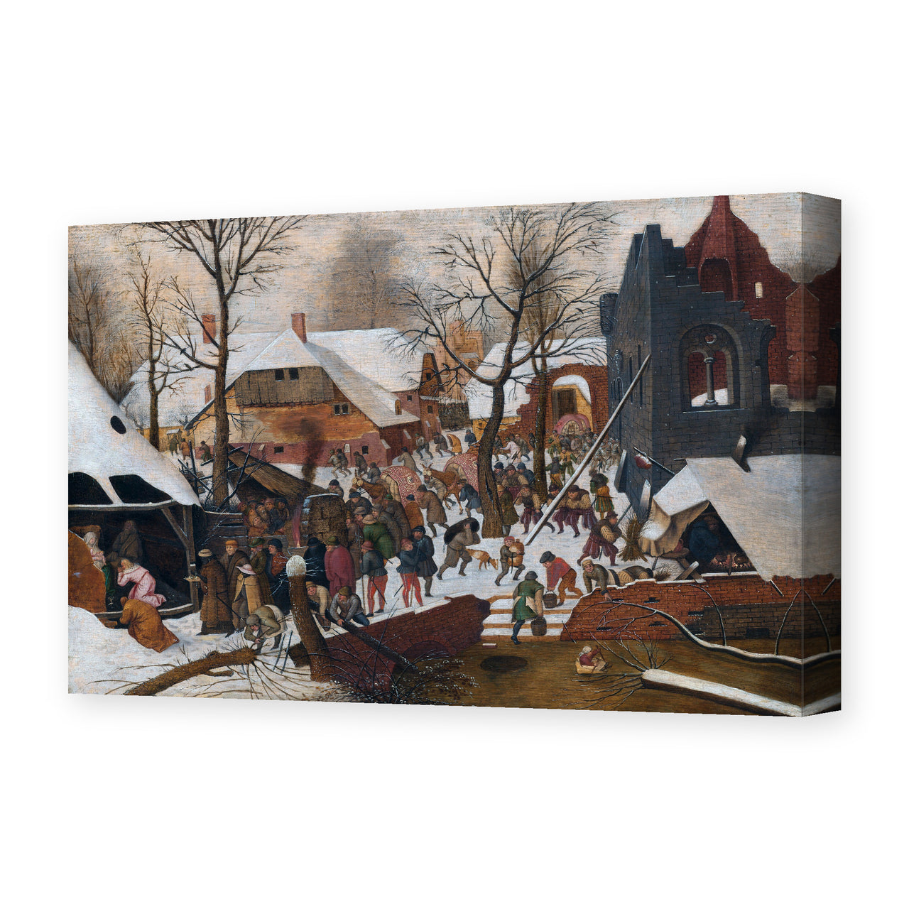 Pieter Bruegel the Elder's 'Adoration of the Kings in the Snow' painting reproduced as a gallery-wrapped canvas print