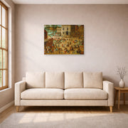 Gallery-wrapped canvas print of Pieter Bruegel the Elder's Children’s Games displayed on a wall in a living room