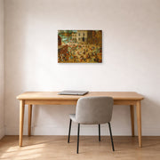 Gallery-wrapped canvas print of Pieter Bruegel the Elder's Children’s Games displayed on a wall in a home office