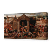 Pieter Bruegel the Elder's 'Christ Driving the Traders from the Temple' painting reproduced as a gallery-wrapped canvas print