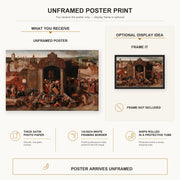 Pieter Bruegel the Elder - Christ Driving the Traders from the Temple poster print size comparison and framing display infographic